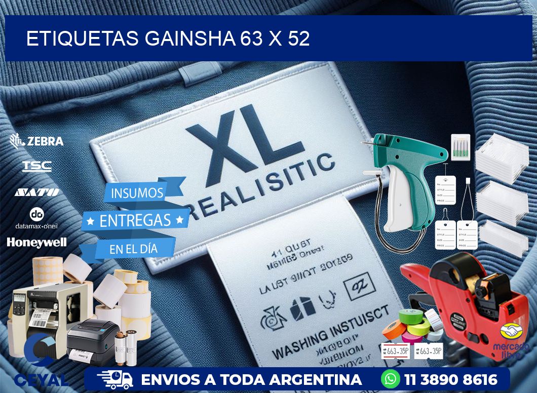 Etiquetas gainsha 63 x 52