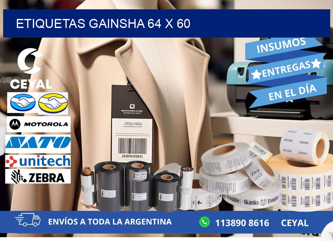 Etiquetas gainsha 64 x 60