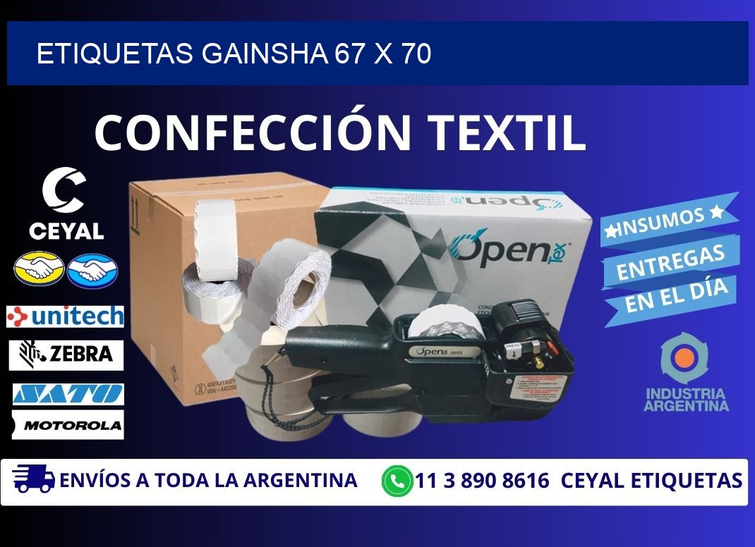 Etiquetas gainsha 67 x 70