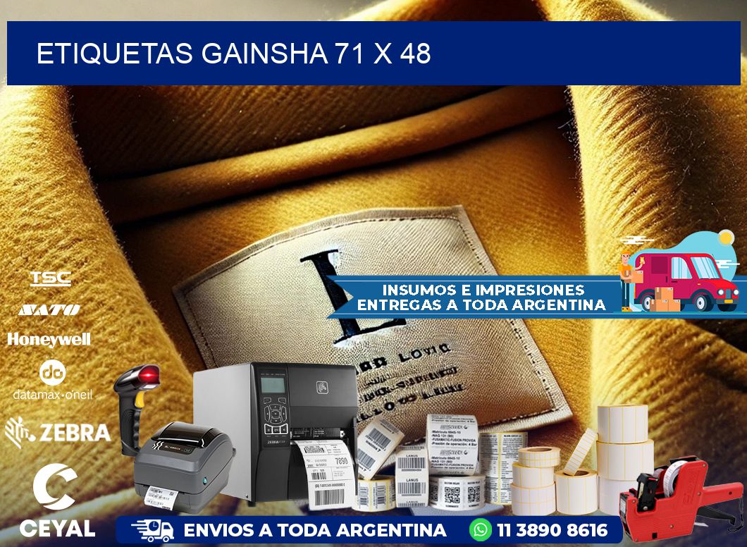 Etiquetas gainsha 71 x 48