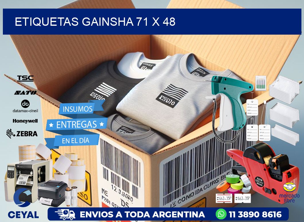 Etiquetas gainsha 71 x 48
