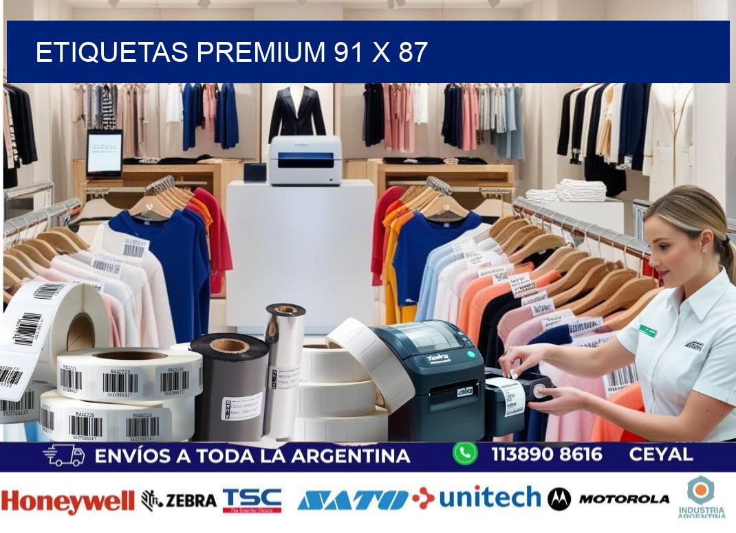 Etiquetas premium 91 x 87