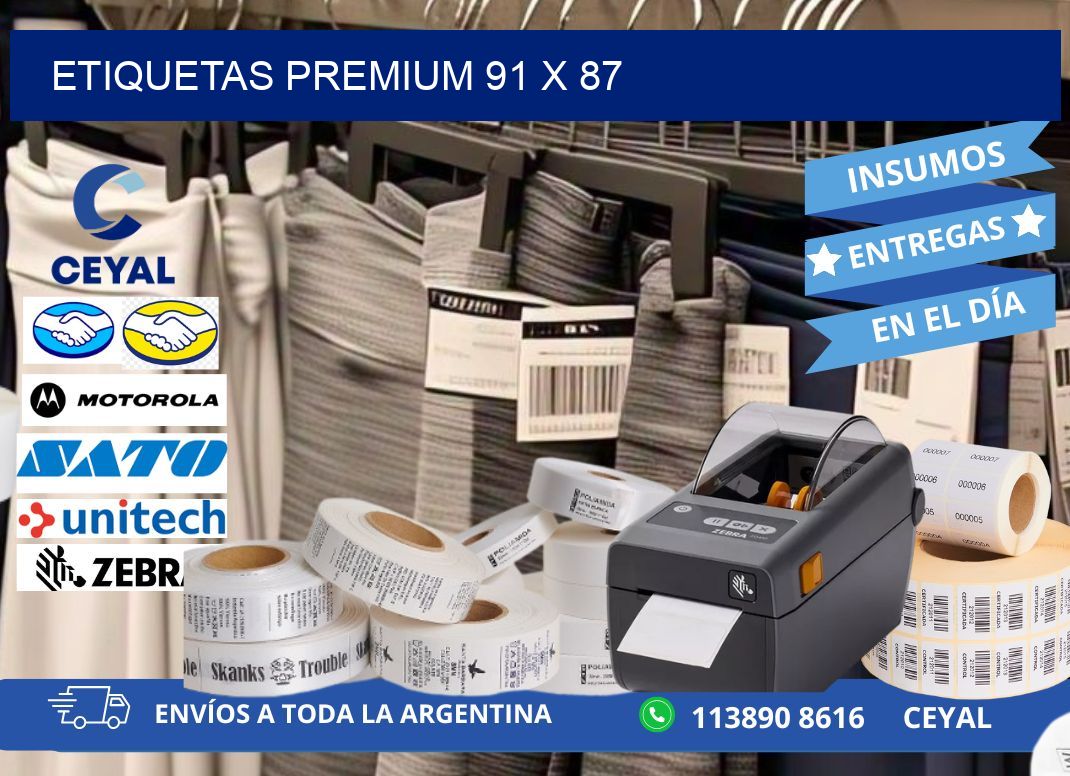 Etiquetas premium 91 x 87