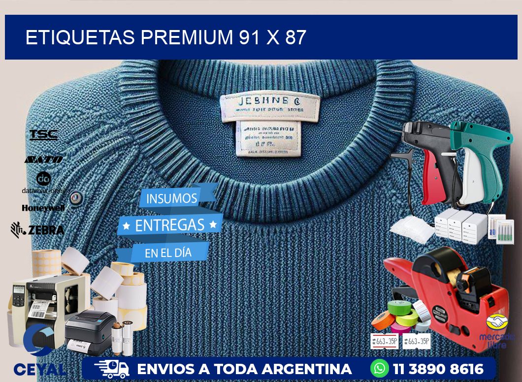 Etiquetas premium 91 x 87