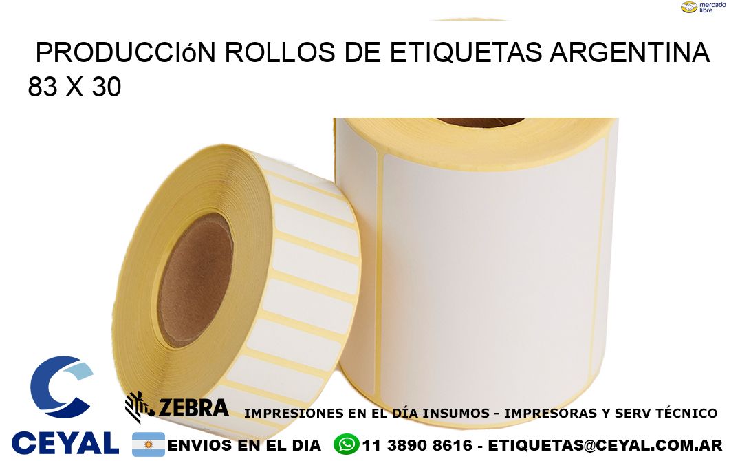 Producción ROLLOS DE ETIQUETAS ARGENTINA 83 x 30