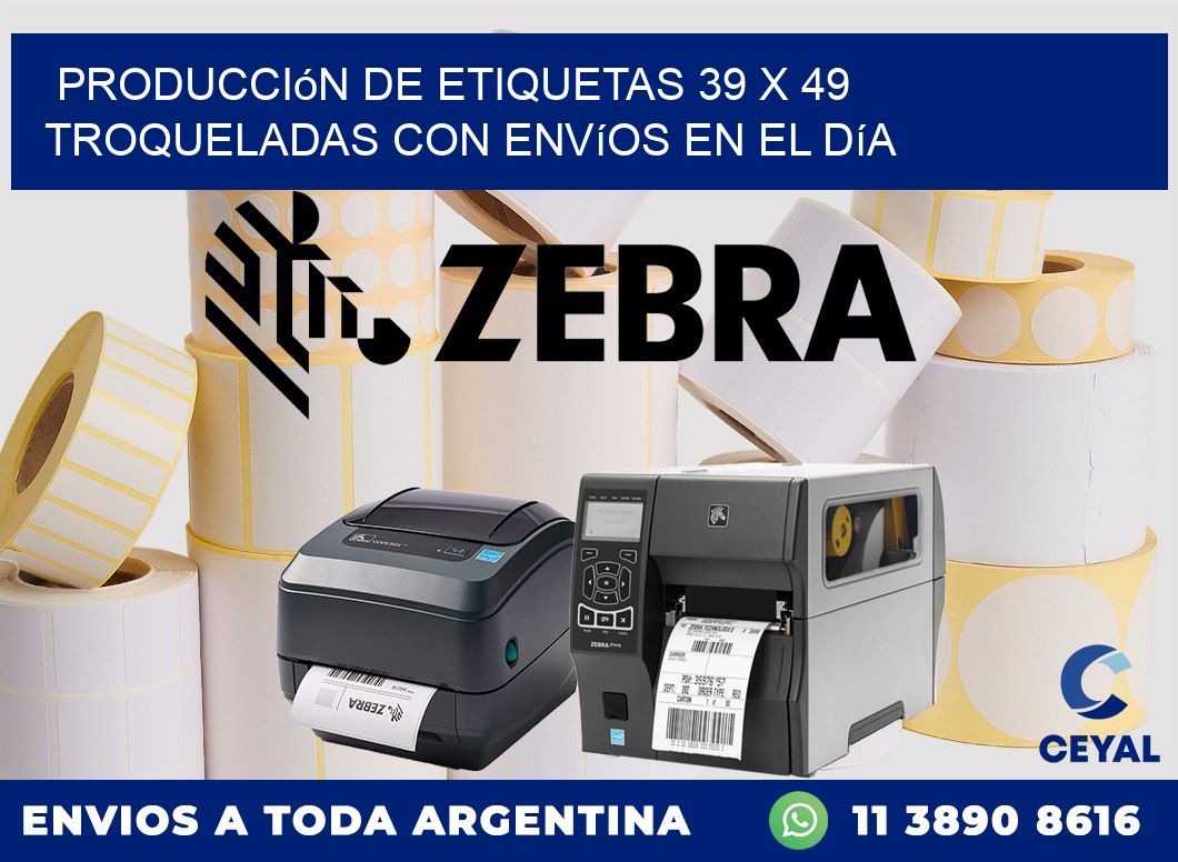 Producción de etiquetas 39 x 49 troqueladas con envíos en el día