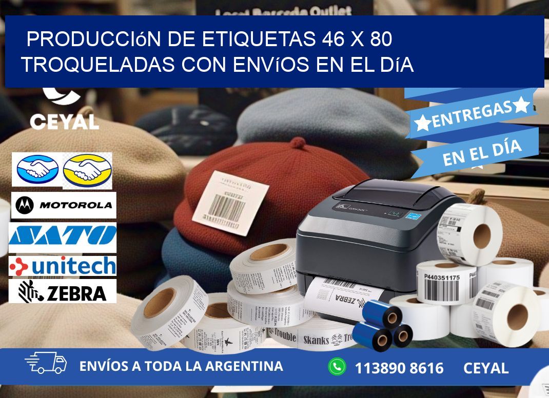 Producción de etiquetas 46 x 80 troqueladas con envíos en el día