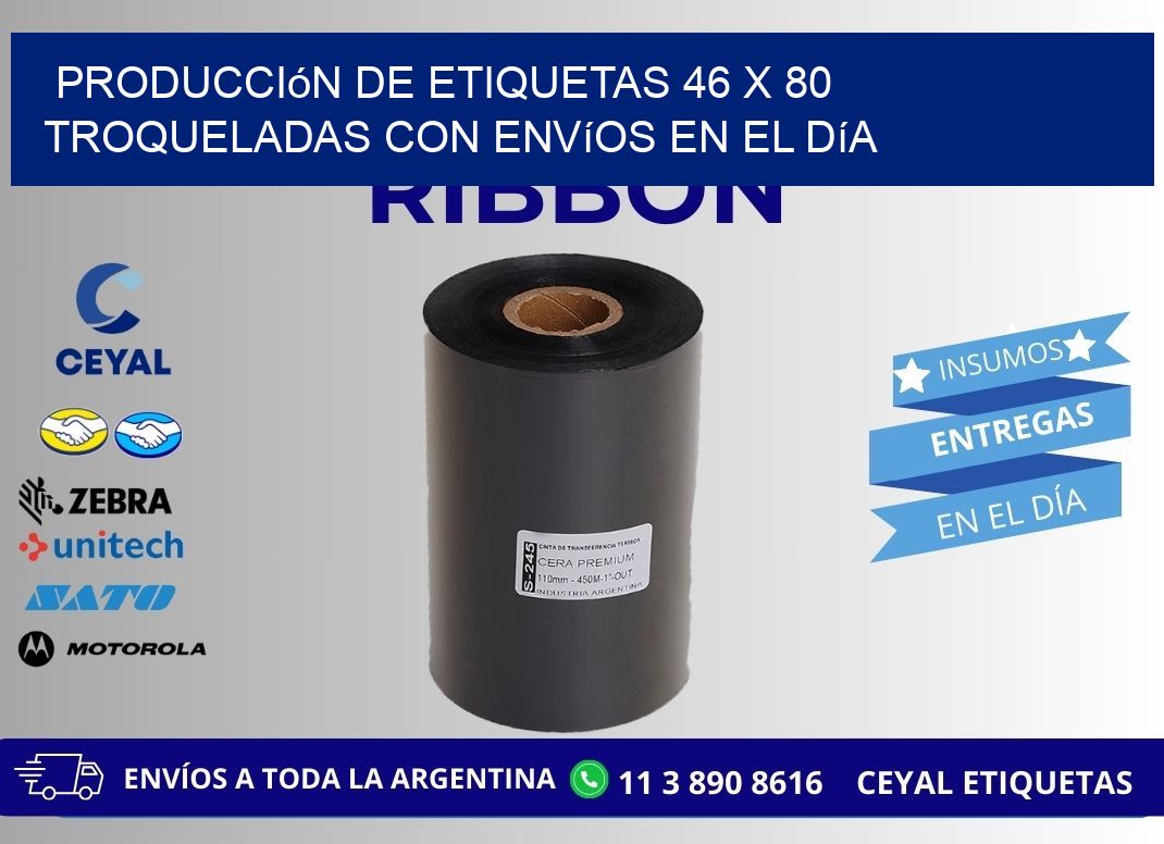 Producción de etiquetas 46 x 80 troqueladas con envíos en el día