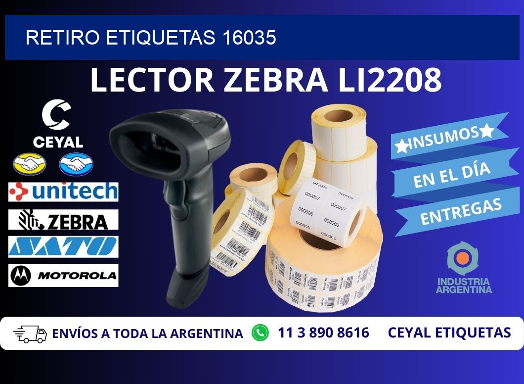 Retiro etiquetas 16035