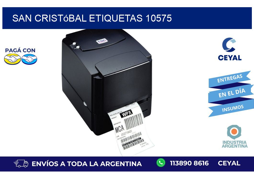 San Cristóbal etiquetas 10575