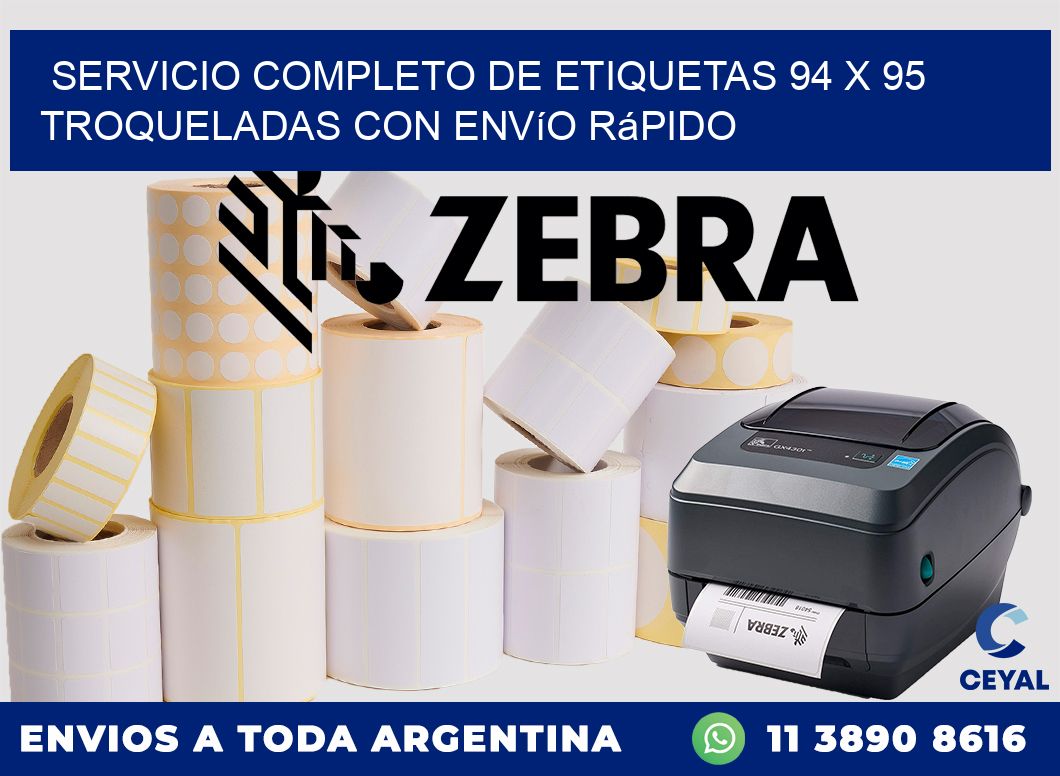 Servicio completo de etiquetas 94 x 95 troqueladas con envío rápido