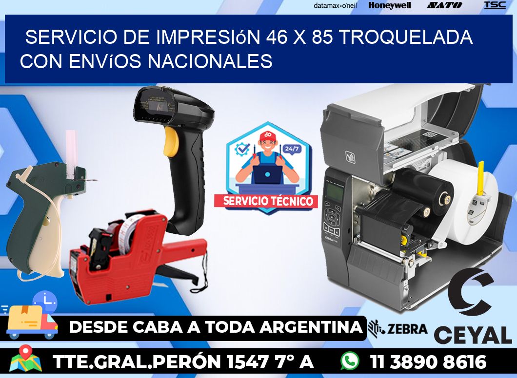 Servicio de impresión 46 x 85 troquelada con envíos nacionales
