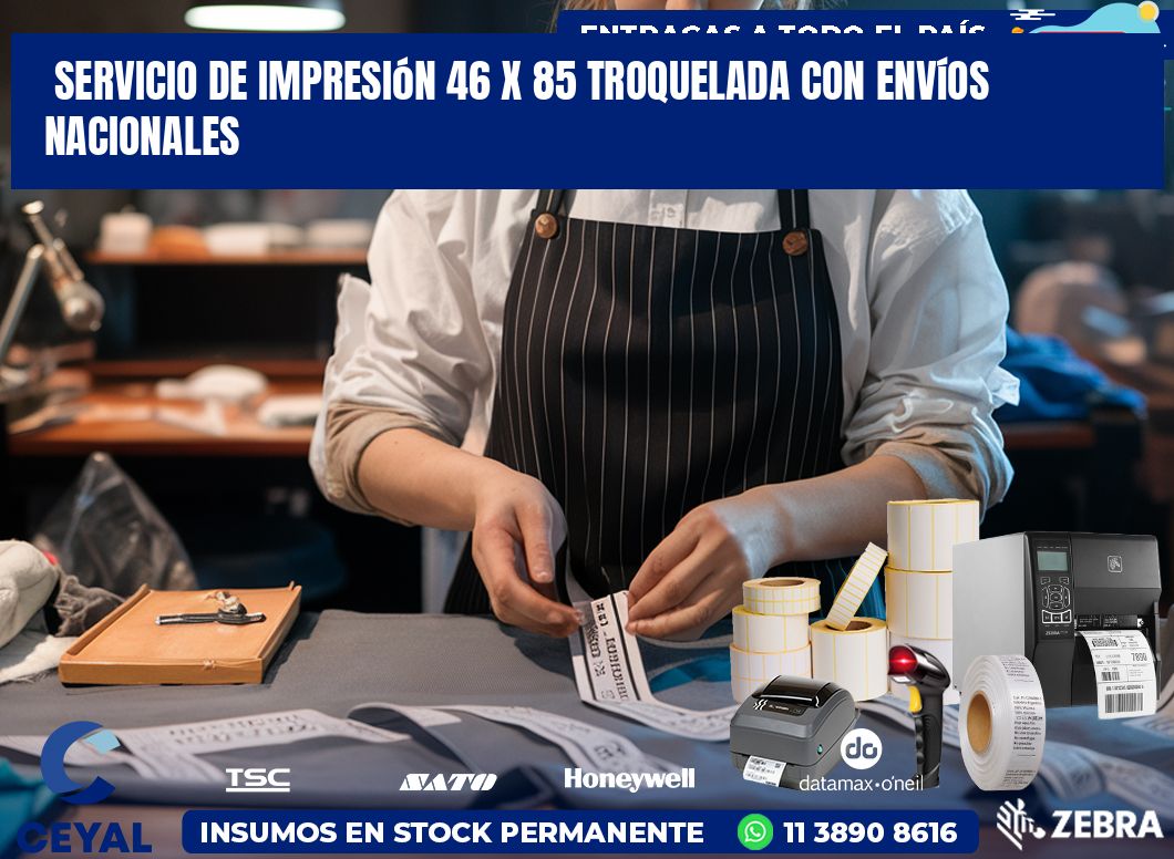 Servicio de impresión 46 x 85 troquelada con envíos nacionales