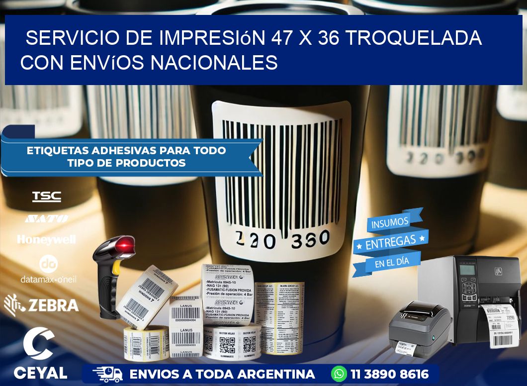 Servicio de impresión 47 x 36 troquelada con envíos nacionales