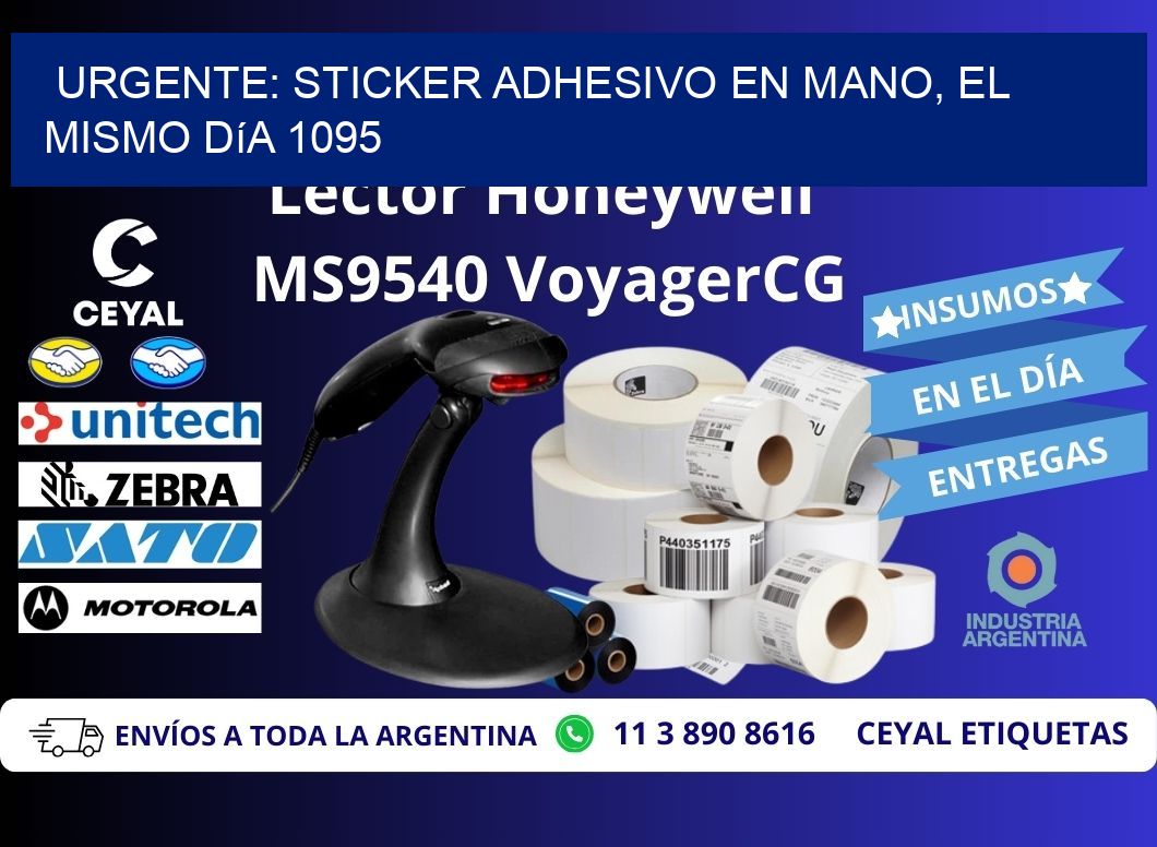 Urgente: Sticker adhesivo en Mano, el Mismo Día 1095