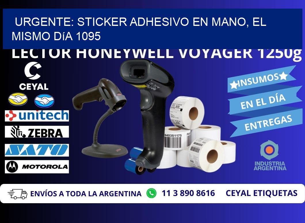 Urgente: Sticker adhesivo en Mano, el Mismo Día 1095