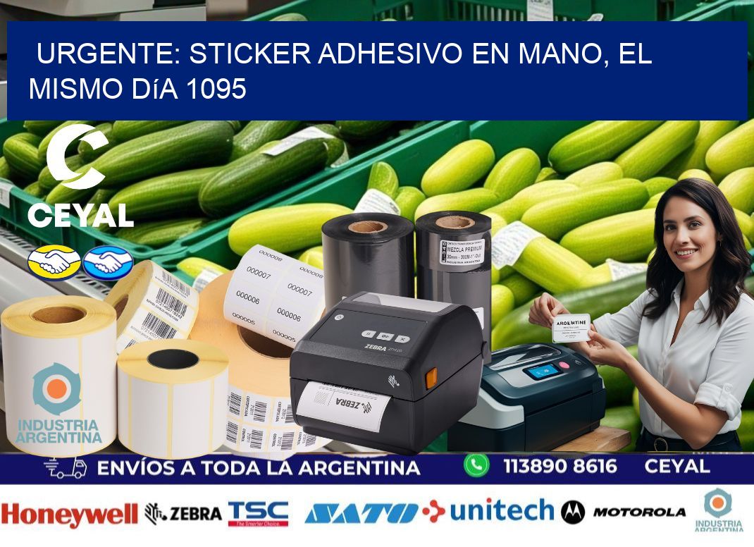 Urgente: Sticker adhesivo en Mano, el Mismo Día 1095