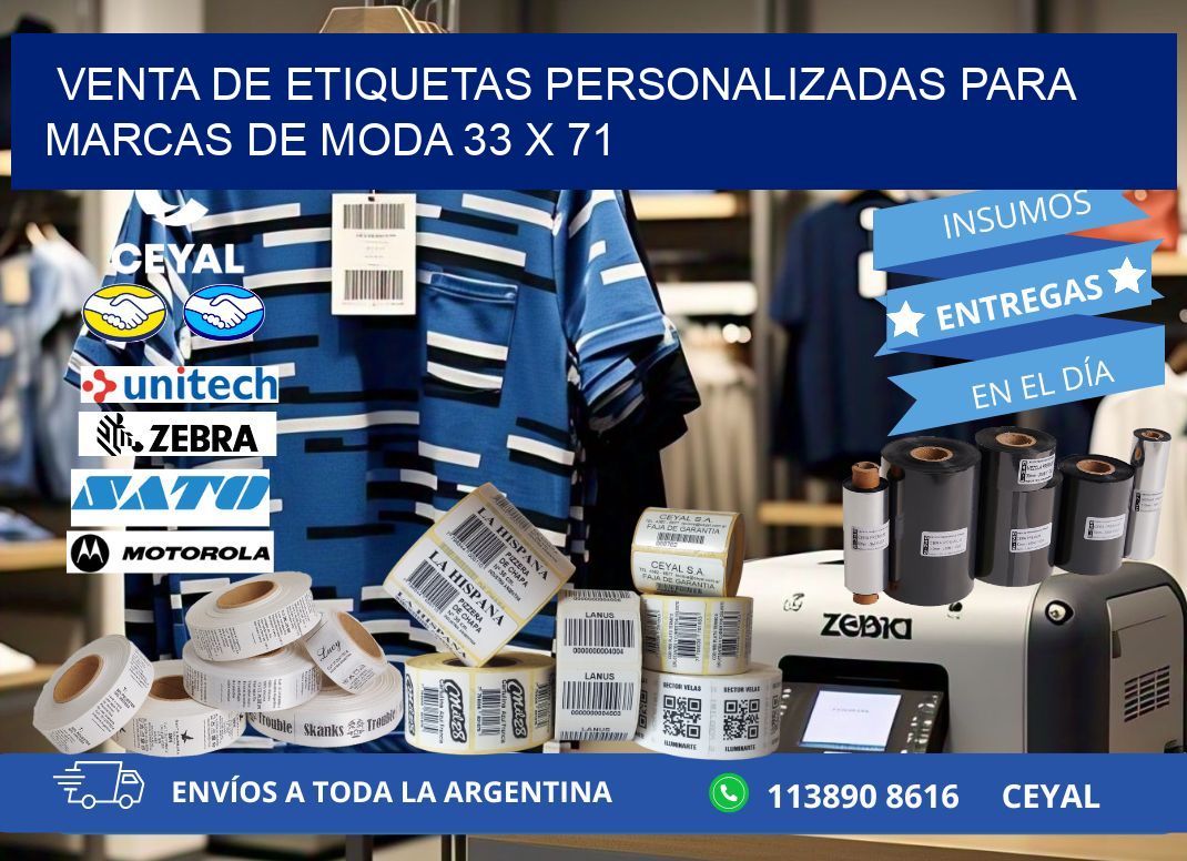 Venta de Etiquetas Personalizadas para Marcas de Moda 33 x 71