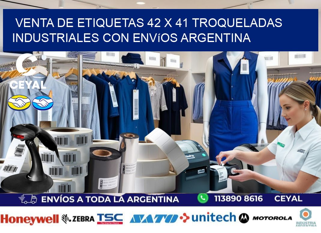 Venta de etiquetas 42 x 41 troqueladas industriales con envíos Argentina