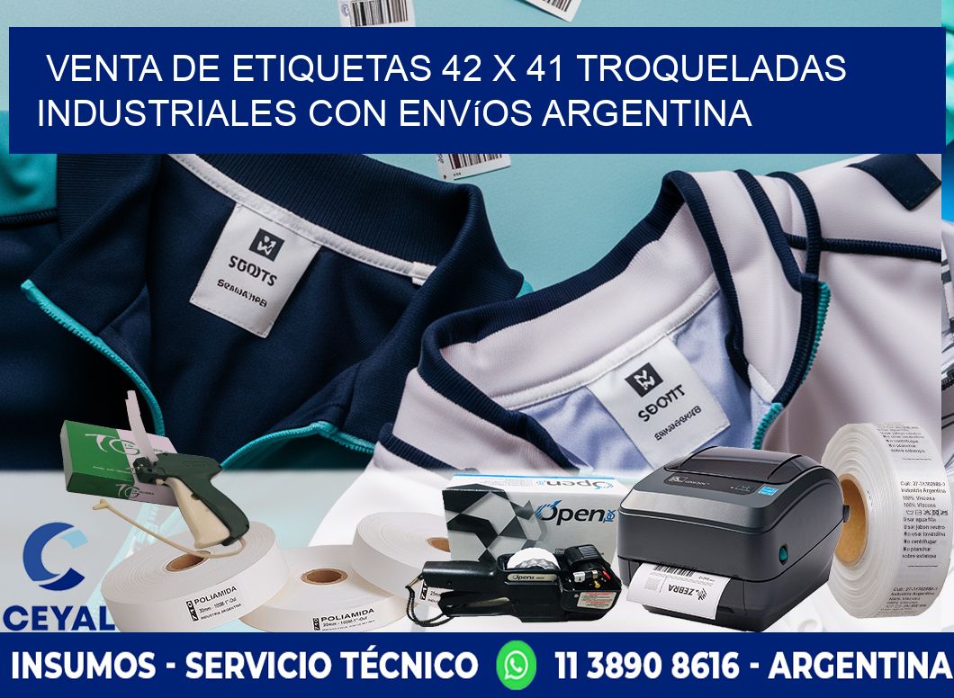 Venta de etiquetas 42 x 41 troqueladas industriales con envíos Argentina