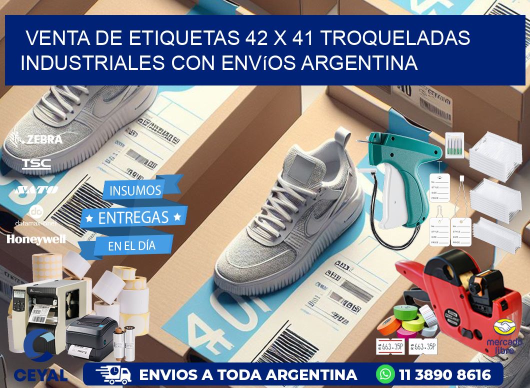 Venta de etiquetas 42 x 41 troqueladas industriales con envíos Argentina