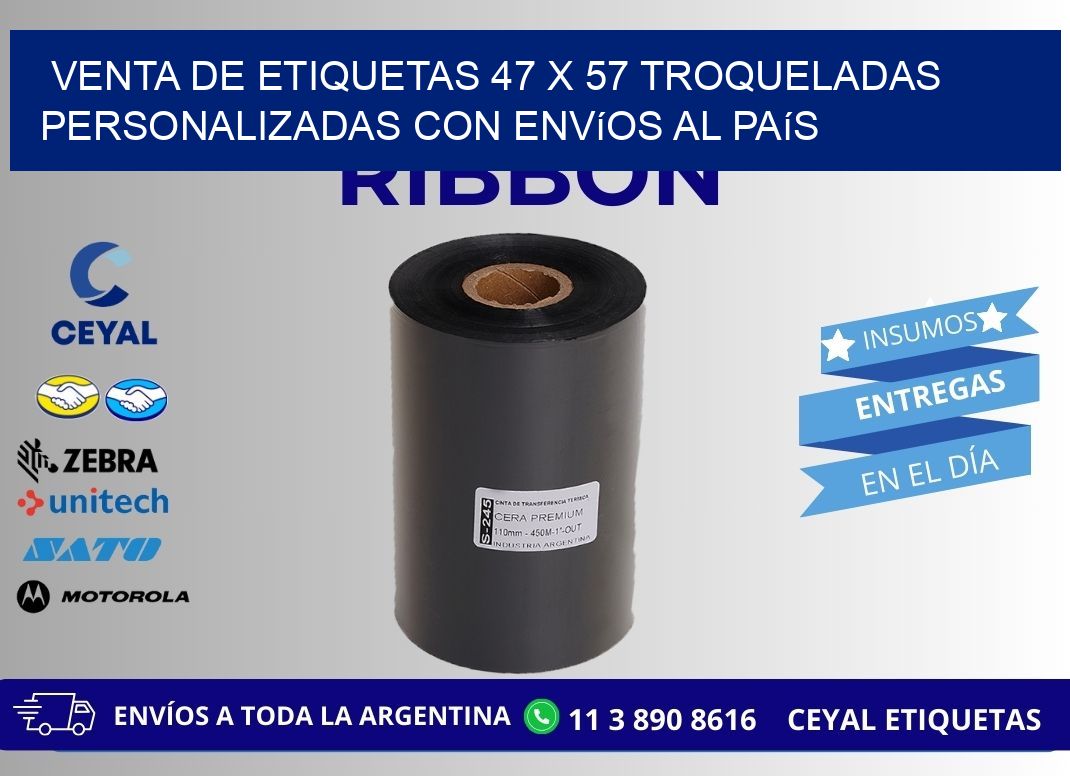 Venta de etiquetas 47 x 57 troqueladas personalizadas con envíos al país