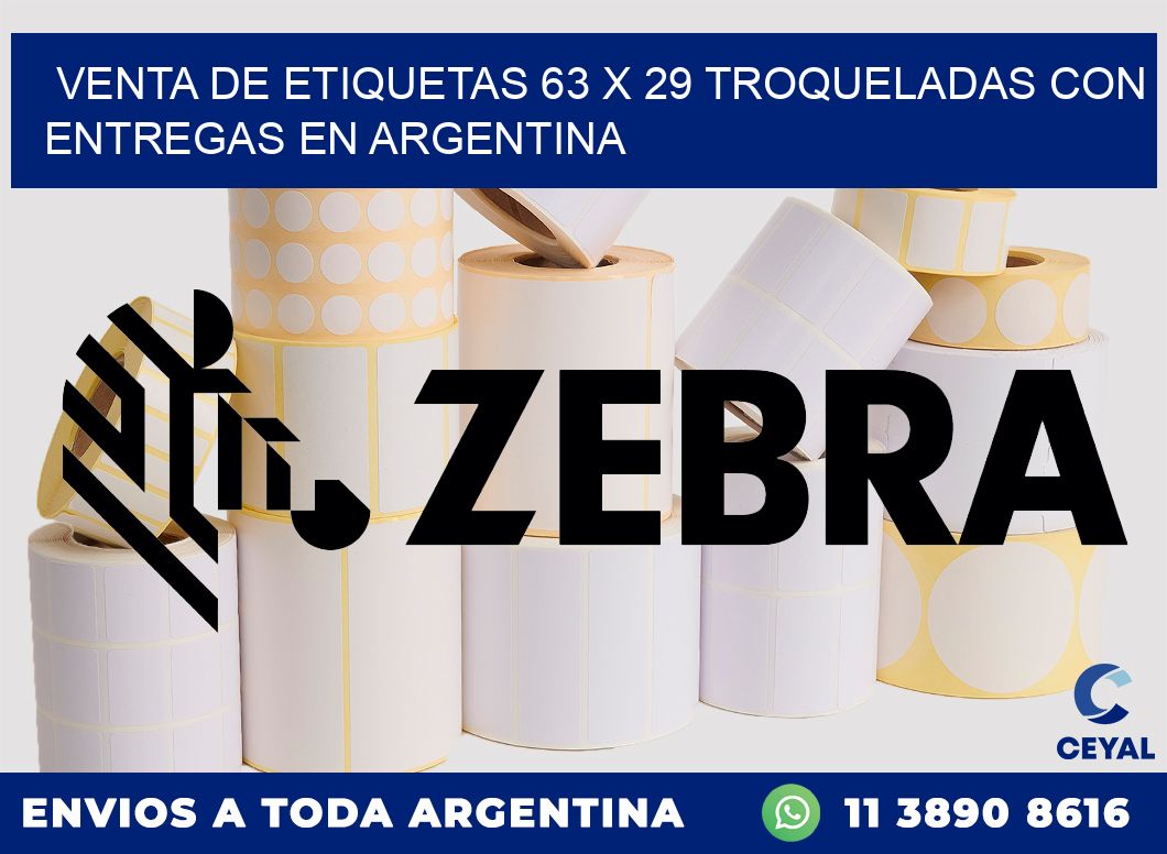 Venta de etiquetas 63 x 29 troqueladas con entregas en Argentina