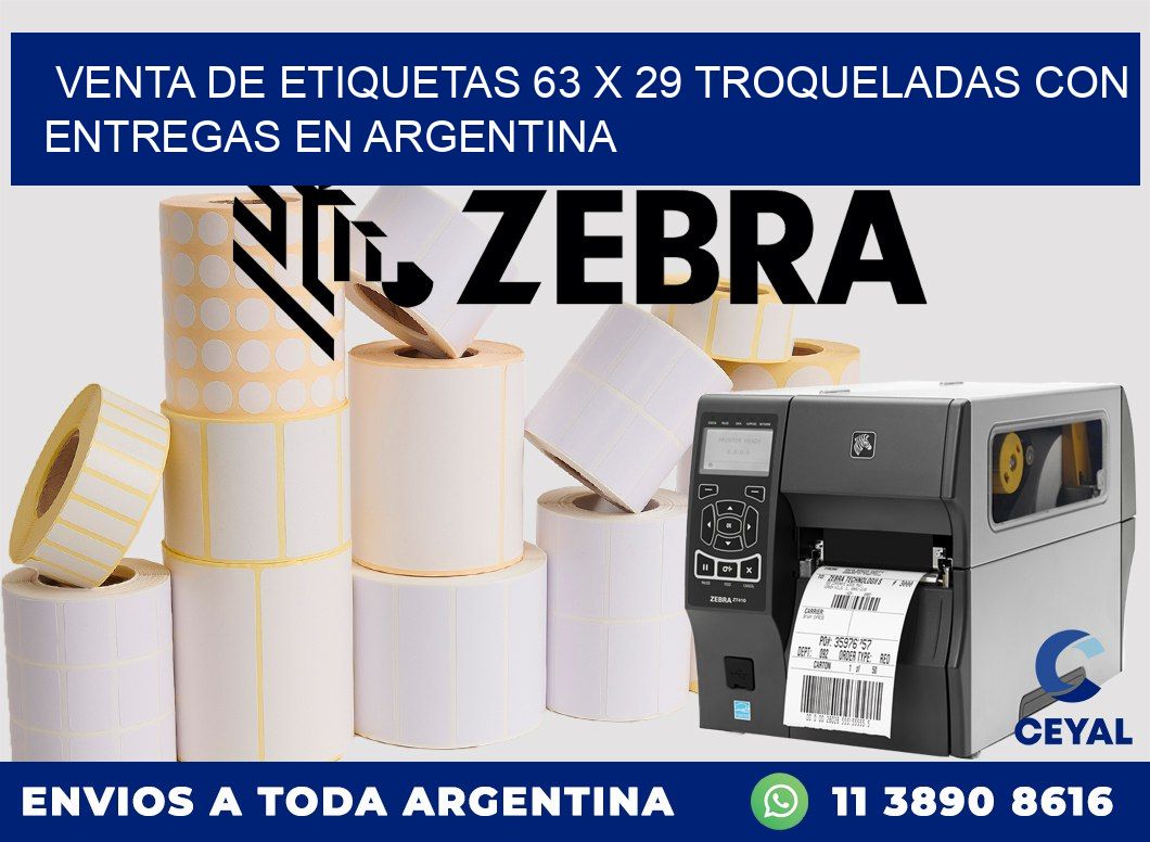 Venta de etiquetas 63 x 29 troqueladas con entregas en Argentina