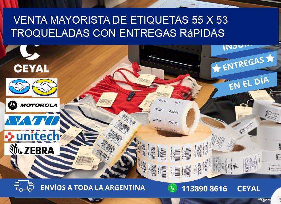 Venta mayorista de etiquetas 55 x 53 troqueladas con entregas rápidas