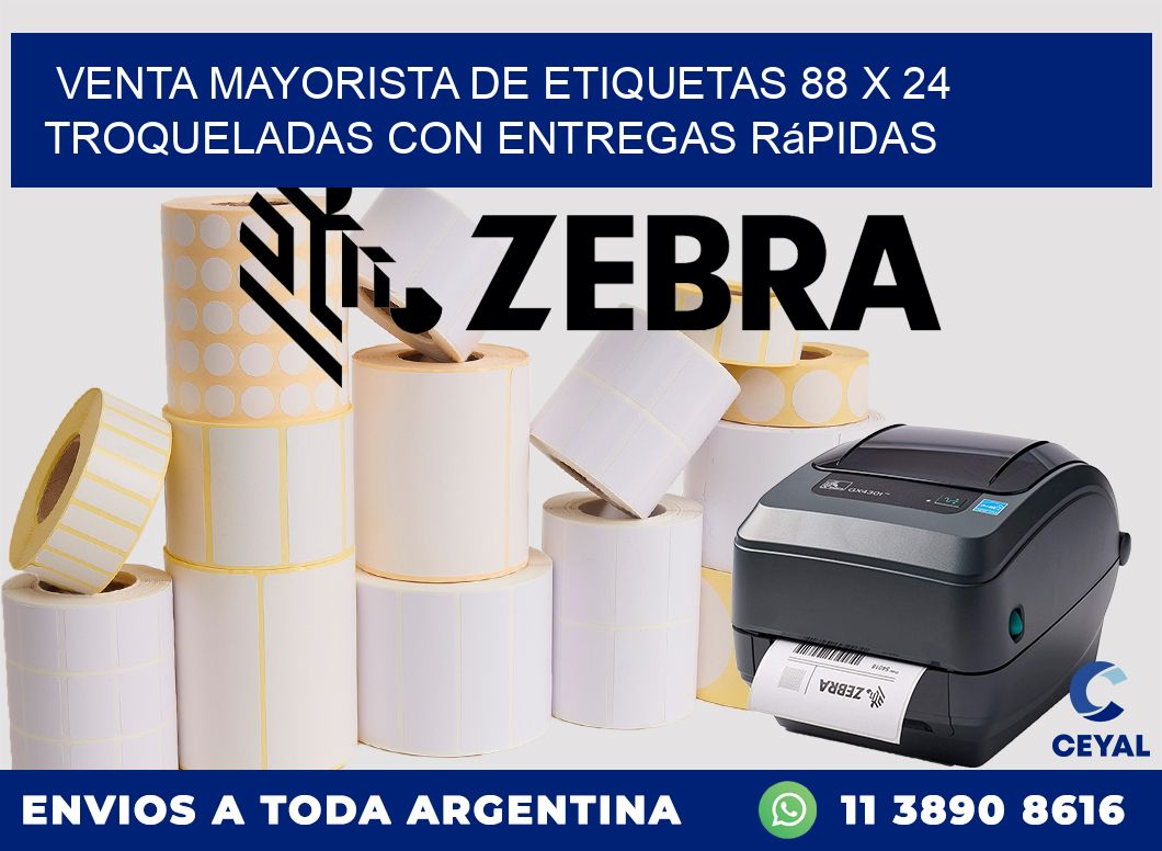 Venta mayorista de etiquetas 88 x 24 troqueladas con entregas rápidas