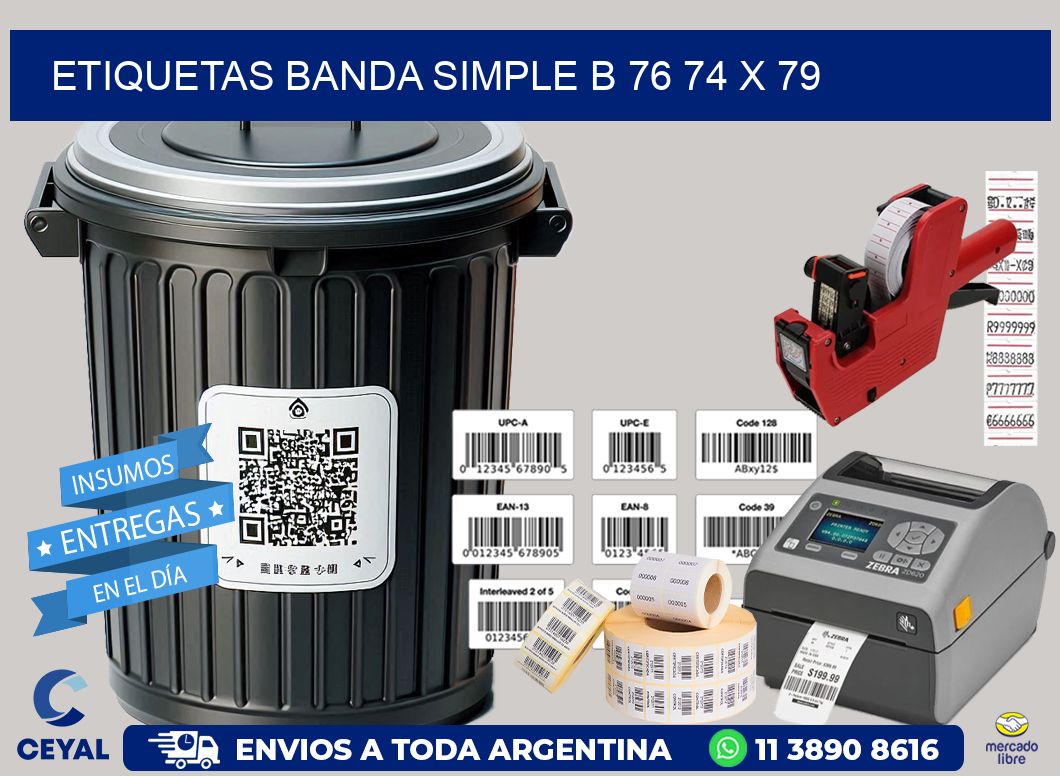 etiquetas banda simple b 76 74 x 79