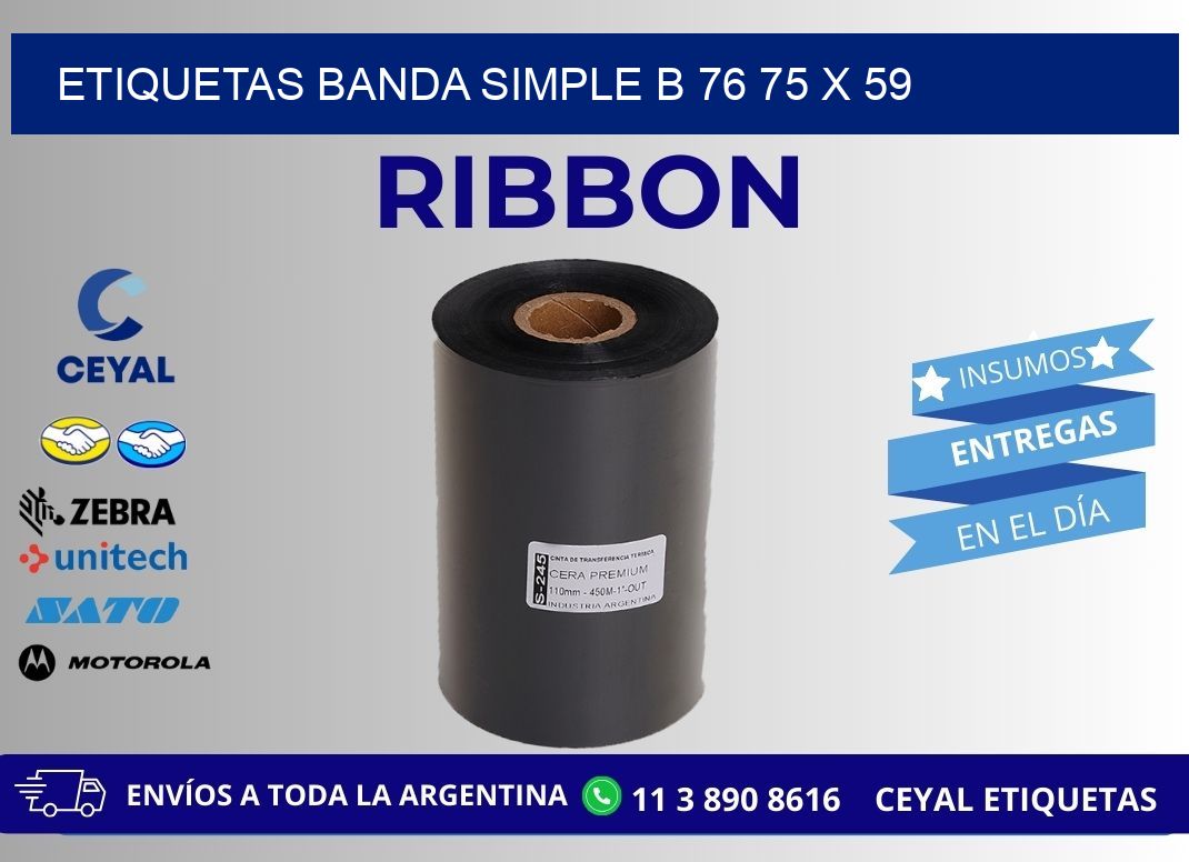 etiquetas banda simple b 76 75 x 59