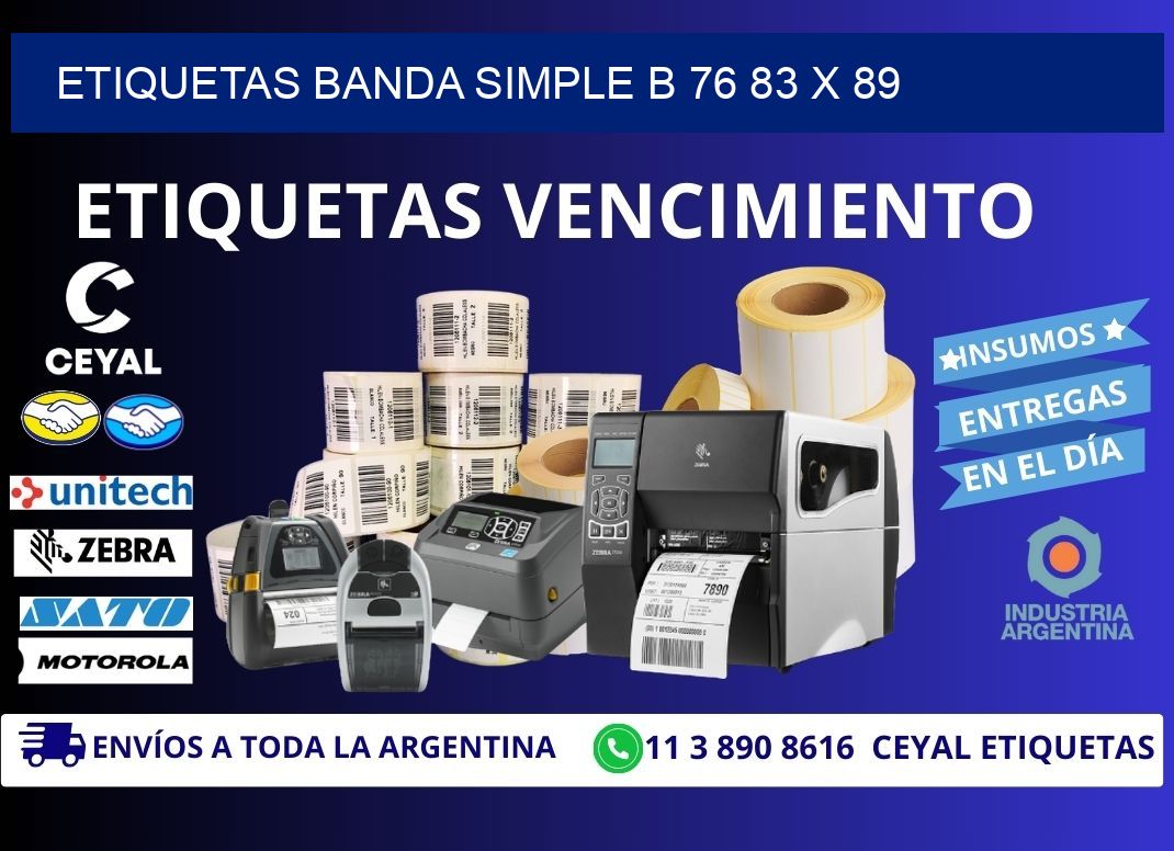 etiquetas banda simple b 76 83 x 89
