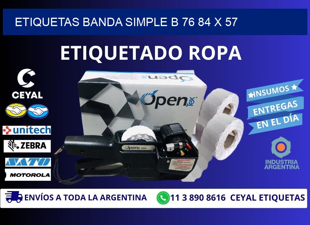 etiquetas banda simple b 76 84 x 57