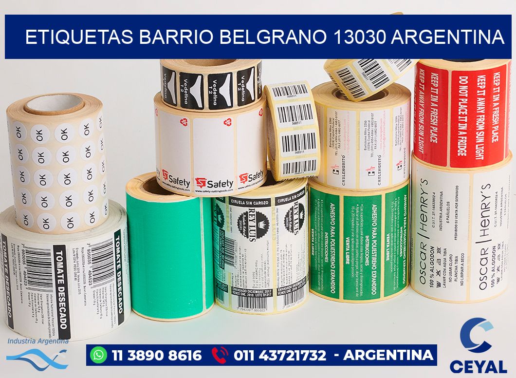 etiquetas barrio belgrano 13030 argentina
