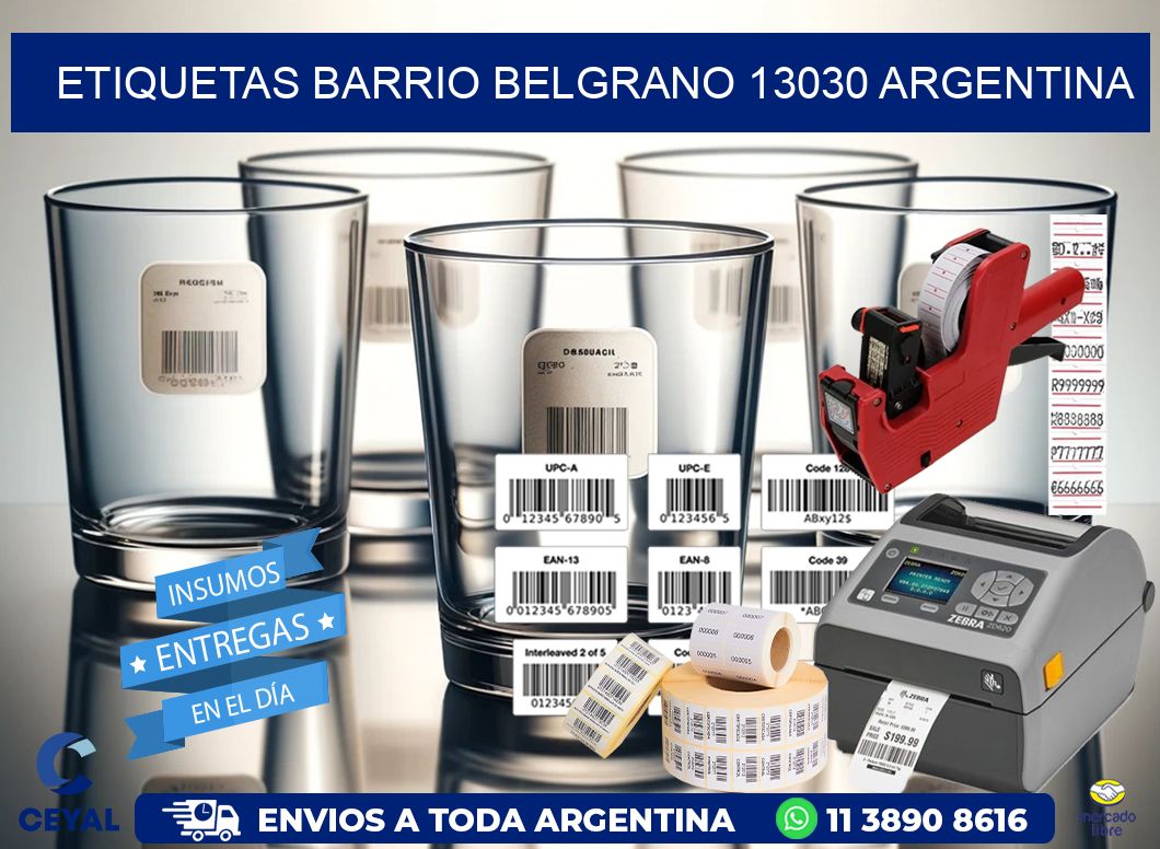 etiquetas barrio belgrano 13030 argentina