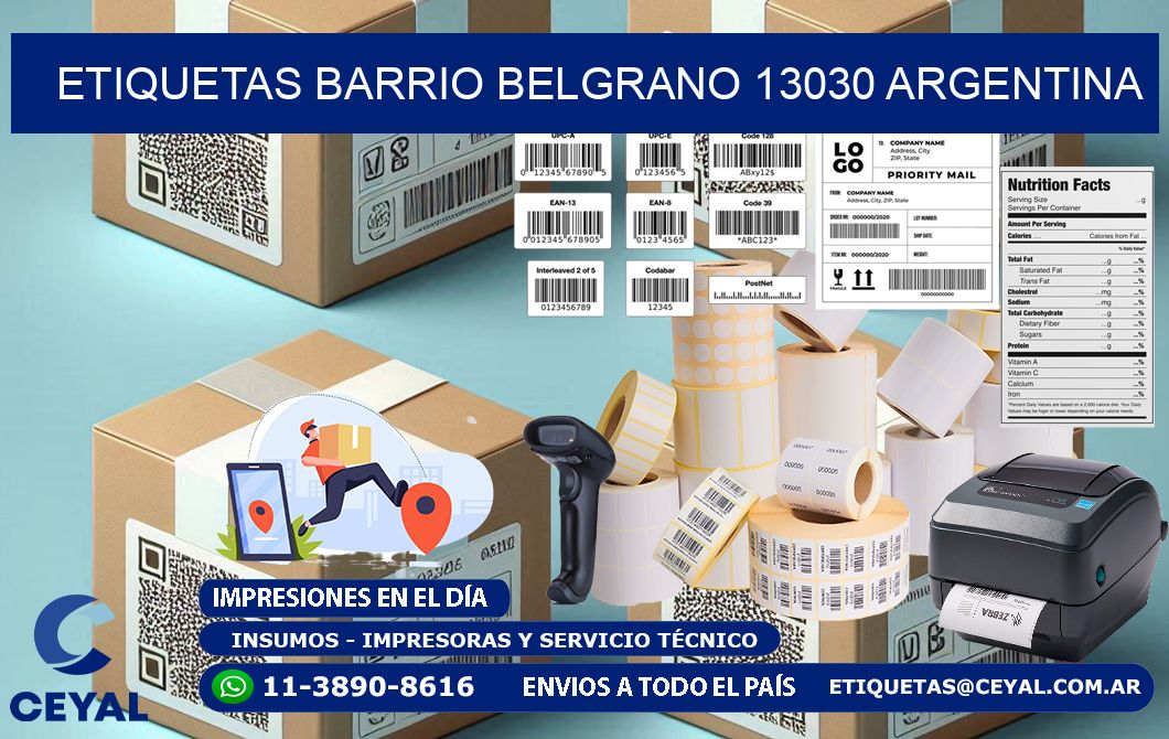 etiquetas barrio belgrano 13030 argentina