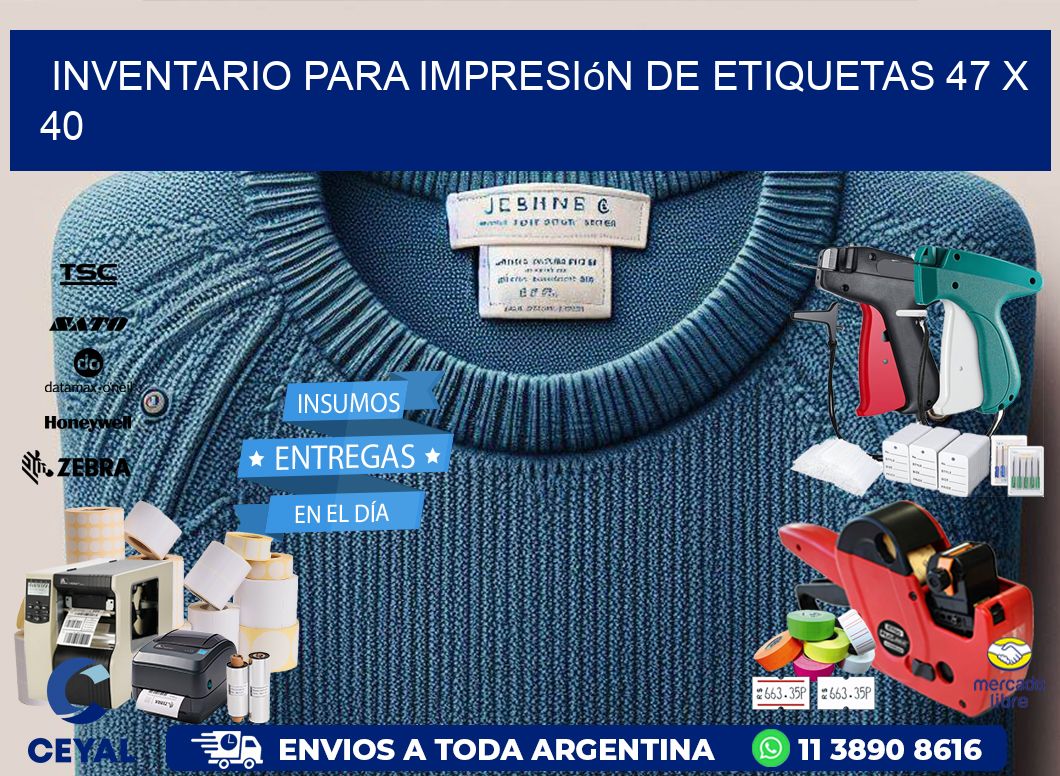 inventario para impresión de etiquetas 47 x 40