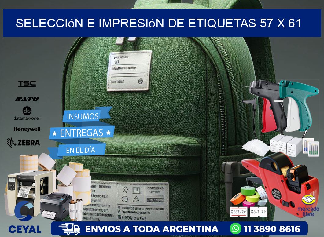 selección e impresión de etiquetas 57 x 61