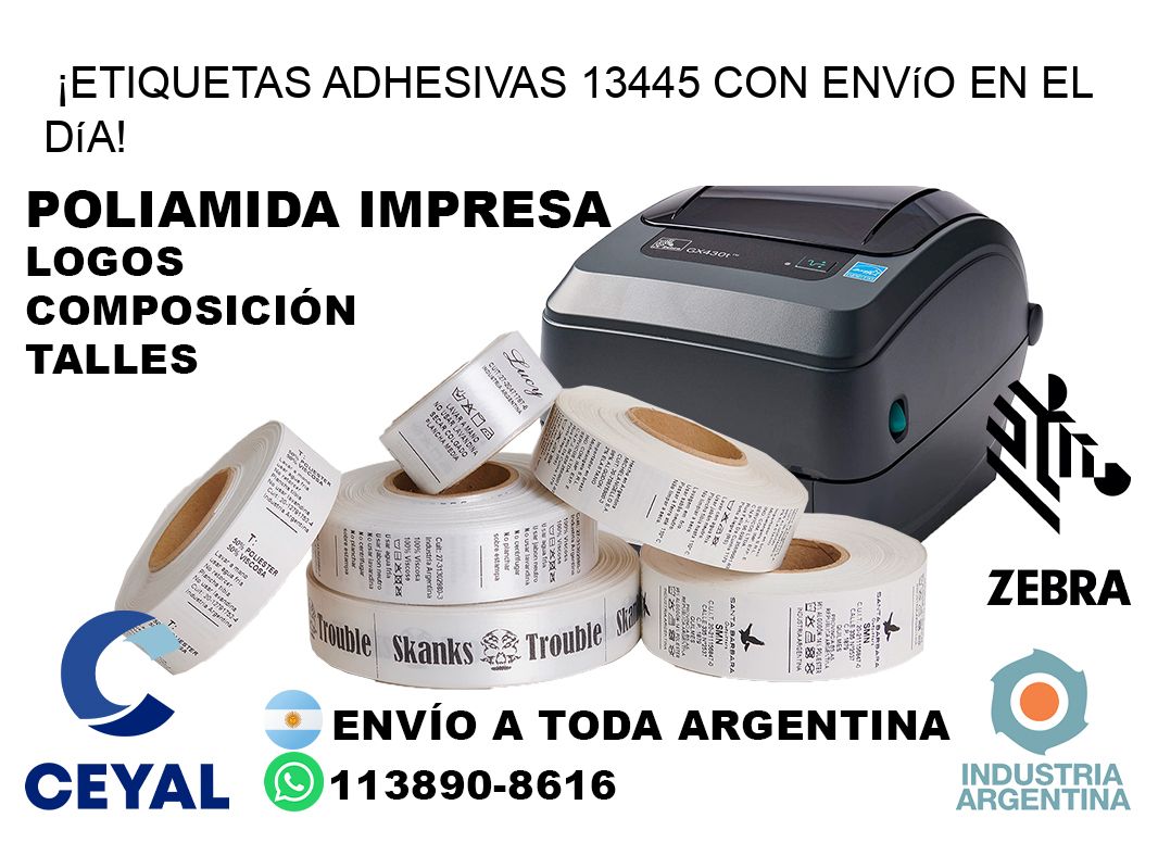 ¡Etiquetas Adhesivas 13445 con Envío en el Día!