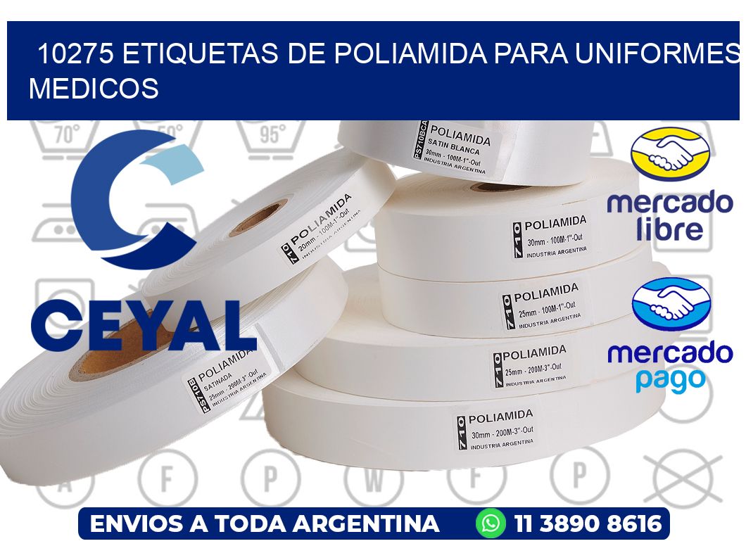 10275 Etiquetas de poliamida para uniformes medicos