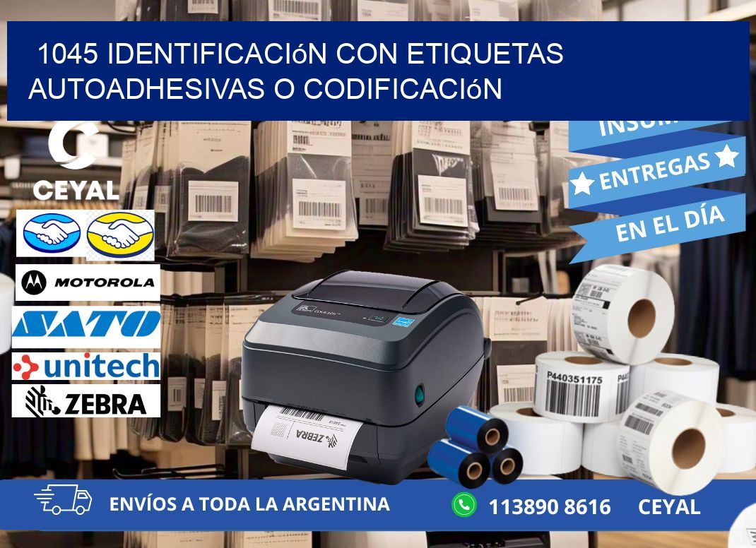 1045 identificación con etiquetas autoadhesivas o codificación