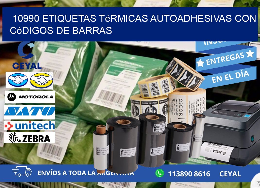 10990 Etiquetas térmicas autoadhesivas con códigos de barras