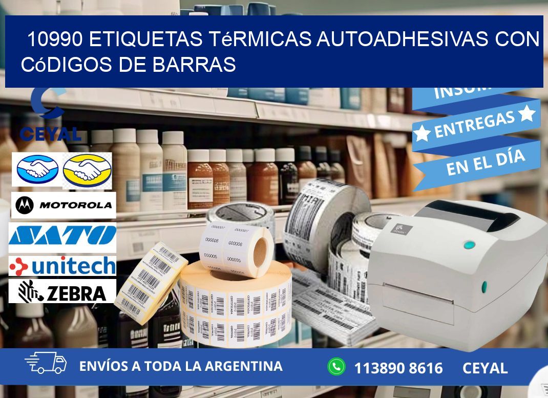 10990 Etiquetas térmicas autoadhesivas con códigos de barras