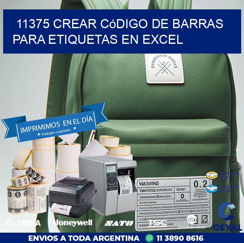 11375 Crear código de barras para etiquetas en Excel