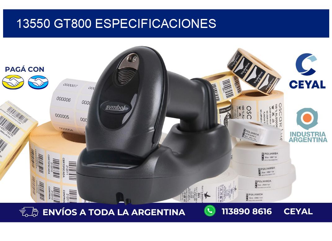 13550 GT800 especificaciones