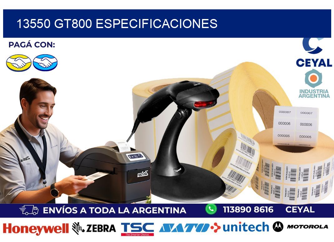 13550 GT800 especificaciones
