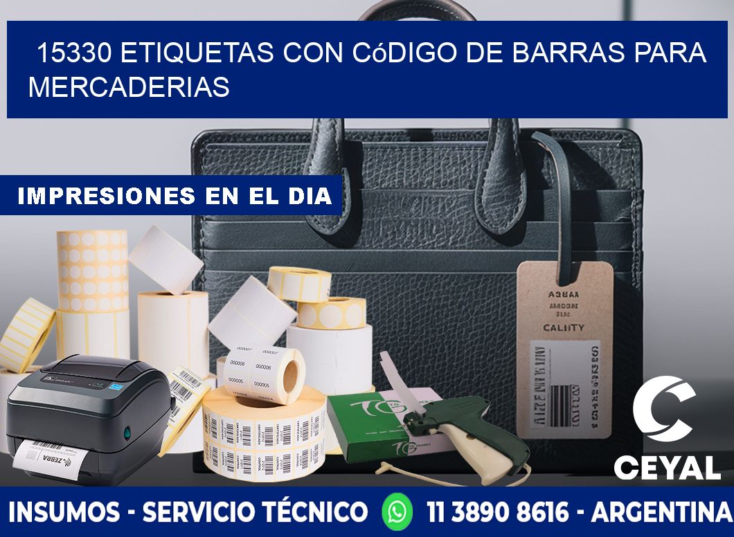 15330 etiquetas con código de barras para mercaderias