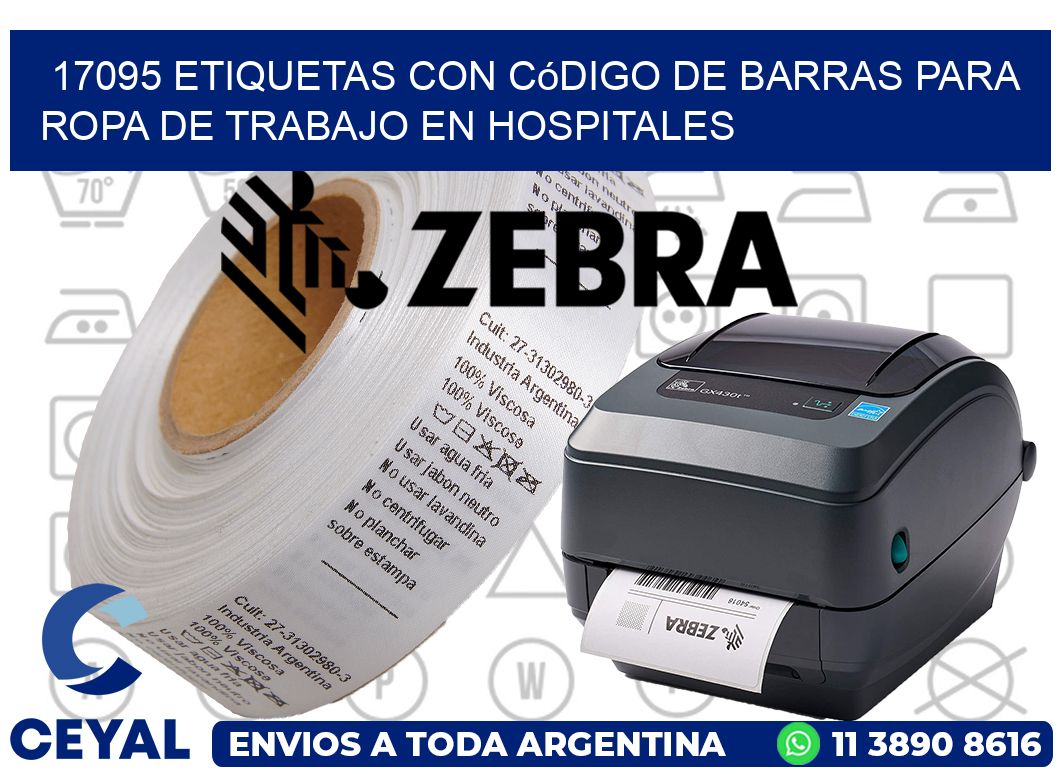 17095 Etiquetas con código de barras para ropa de trabajo en hospitales