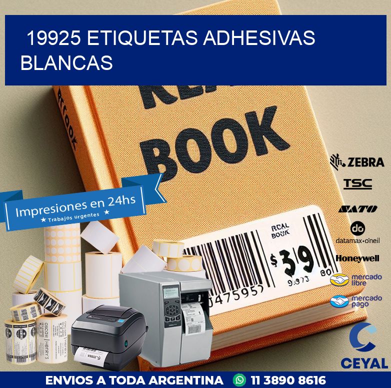 19925 etiquetas adhesivas blancas